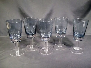 Winterthur Jewel Tone Blue Water Goblets Set of 5 - Picture 1 of 12