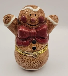 Schmuckkästchen Lebkuchenmann Porzellan Klappdeckel - Bild 1 von 9