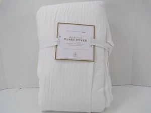 Pottery Barn Teen Matelasse Duvet Cover Full Queen White #110h - Picture 1 of 3