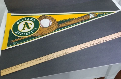 Vintage 1990's Oakland Athletics A's Full Size 30" MLB Pennant Flag Decor Cover