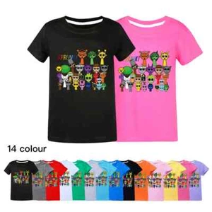 New Sprunki- Clothes Kids Game Incredibox T Shirt Baby Girls Short Sleeve Tops - Picture 1 of 38