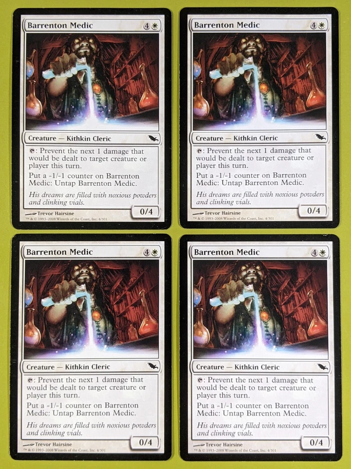 Barrenton Medic x4 Shadowmoor 4x Playset Magic the Gathering MTG - Image 1 of 1