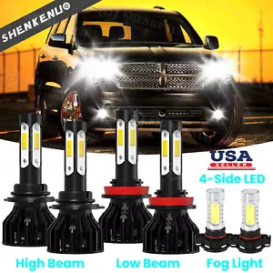 For Dodge Durango 2011-2013 - 6X 8000K Combo LED Headlight + Fog Light Bulbs Kit - Picture 1 of 12