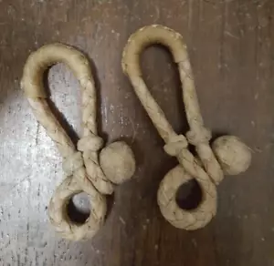 PAR de conectores de riñón - cuero crudo - 8 colores claros trenza - Imagen 1 de 1