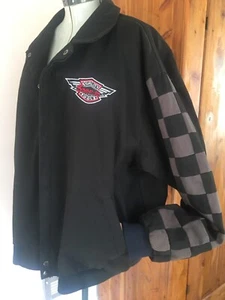 Herren Snap On Tools schwarz XL Mechaniker Racing Bomberjacke karierte Ärmel Flügel - Bild 1 von 15