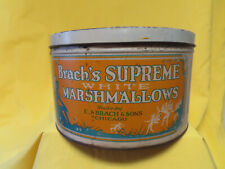 Brach's Supreme White Antique Marshmallow Tin Chicago 5 lbs Superb Fairy Graphic