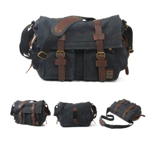 Herren-Kamera-Schultertasche aus Canvas Messenger Laptop-Rucksack Tagesrucksack - Bild 1 von 25