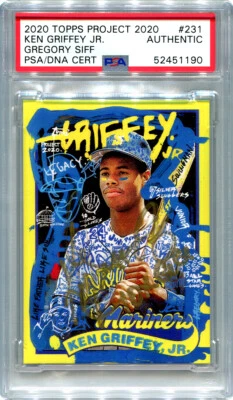 Ken Griffey Jr Signed Topps Project 2020 Card #231 Inscribed 10x GG Gold 1/1 PSA - Image 1 of 2