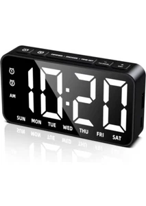 Digital Alarm Clock with USB Charging Port, Large 6" LED Display, Dimm @W2 - Picture 1 of 7