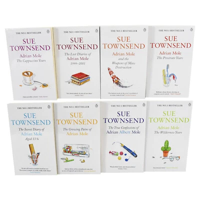 Adrian Mole Series by Sue Townsend 8 Books Set - Young Adult - Paperback - Image 1 of 4