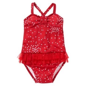 NWT Gymboree SWIM Valentine Hearts Tulle Skirted One Piece Swimsuit Girl 4T 5T - Picture 1 of 1
