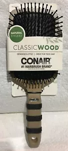 Conair #1 Hairbrush Brand 87310HU (1) Classic Wood Paddle brush Detangle &Style - Picture 1 of 2