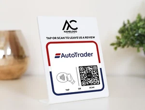 Individuelles AutoTrader Bewertungsschild mit QR-Code & NFC-Tipp für Händler, Showrooms - Bild 1 von 10