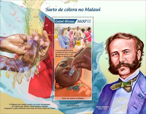Cholera Outbreak in Malawi Red Cross Medical MNH Stamps 2022 Guinea-Bissau S/S Cover
