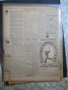 Baseball Ty Cobb Newspaper 6 FANS CONTEST - Imagen 1 de 1