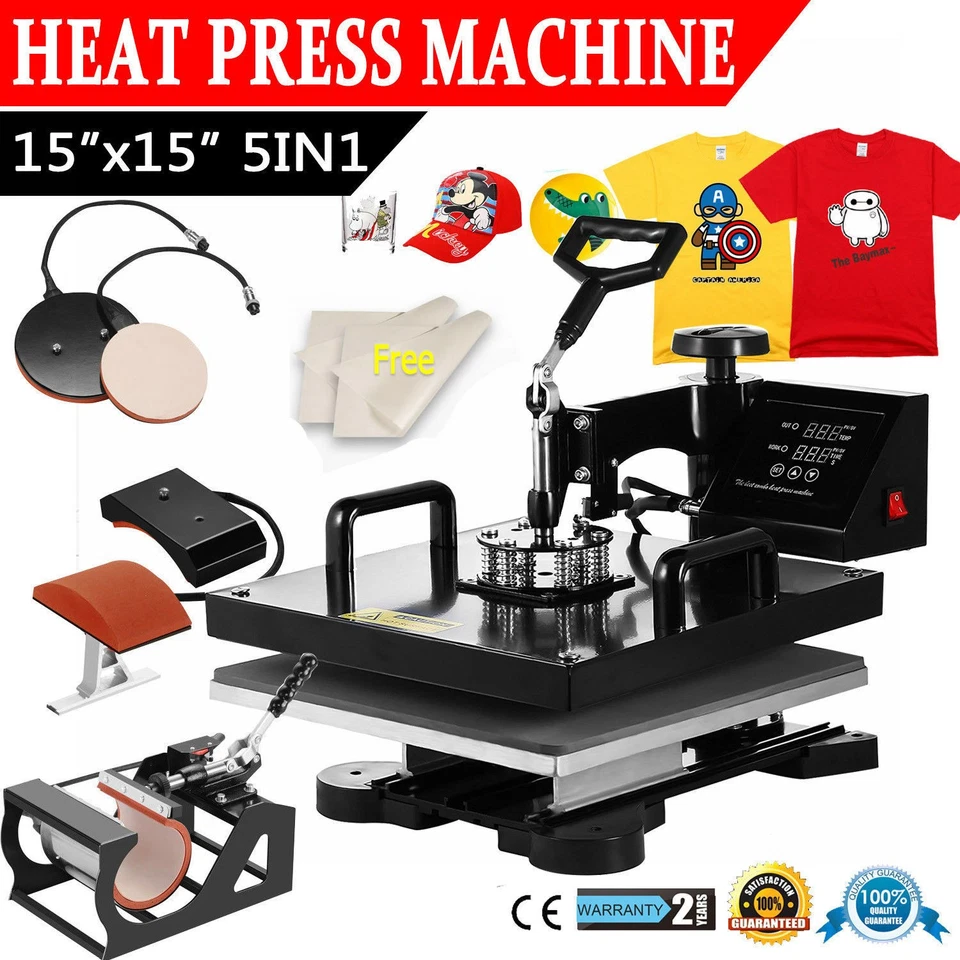 5 in 1 Heat Press-15x15 Inch Heat Press Machine with Tumbler Press Hat Press - Image 1 of 4