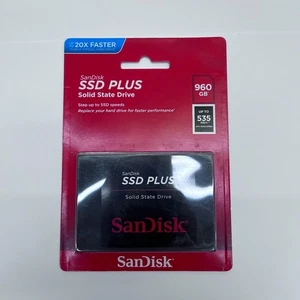 SanDisk® SSD PLUS Disque SSD interne, 960 Go, Noir SDSSDA-960G-G26 - Photo 1/2