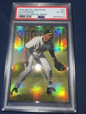 1999 ED SPRAGUE Fleer Metal Universe Precious Metal Gems PMG  #65 # /50 PSA 6 - Image 1 of 2