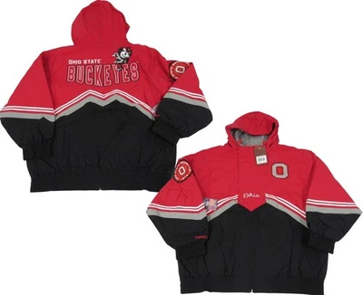 Nueva chaqueta Mitchell & Ness de peso pesado para hombre Ohio State Buckeyes $200 Foto 1 de 4