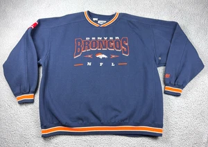 Denver Broncos Sweatshirt Herren 2XL Lee NFL Blau Pullover Y2K 90s Rib Trim Vintage - Bild 1 von 9