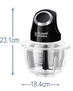 Russell Hobbs Desire Electric Fruit & Vegetable Mini Chopper, 1L Glass Bowl with - Picture 1 of 2