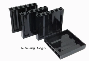 4 LEGO Black Panel 1 x 6 x 5 with Corrugation (23405) - 4 Pieces - Picture 1 of 2