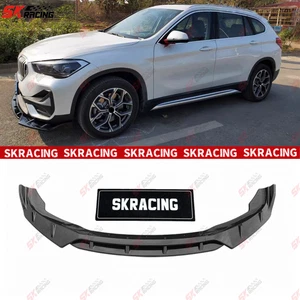 Gloss Black/ABS Carbon Fiber Look Front Bumper Lip 4PCS For BMW X1 F48 2020-2022 - Picture 1 of 26