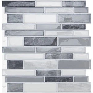 WOWSTAR 10 Sheet Peel and Stick Tiles Marble Look Kitchen Backsplash Tiles 12x12 - Picture 1 of 6