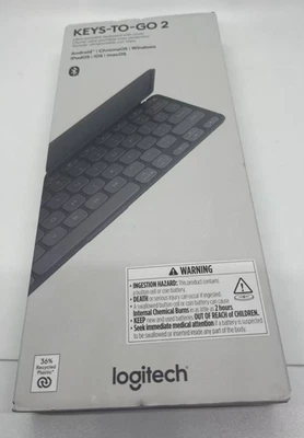 Logitech KEYS-to-GO 2 Teclado Portátil Bluetooth Tablet, Cubierta Incorporada Grafito Foto 1 de 4