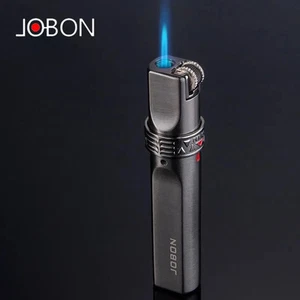Jobon Metal Windproof Jet Blue Flame Turbo Torch Gas Wheel Lighter Butane Cigar - Foto 1 di 18