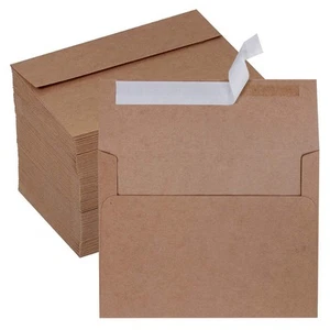 150 Pezzi Buste Invito Bulk A2 in Marrone Kraft Peel & Press Autosigillanti 4... - Foto 1 di 8