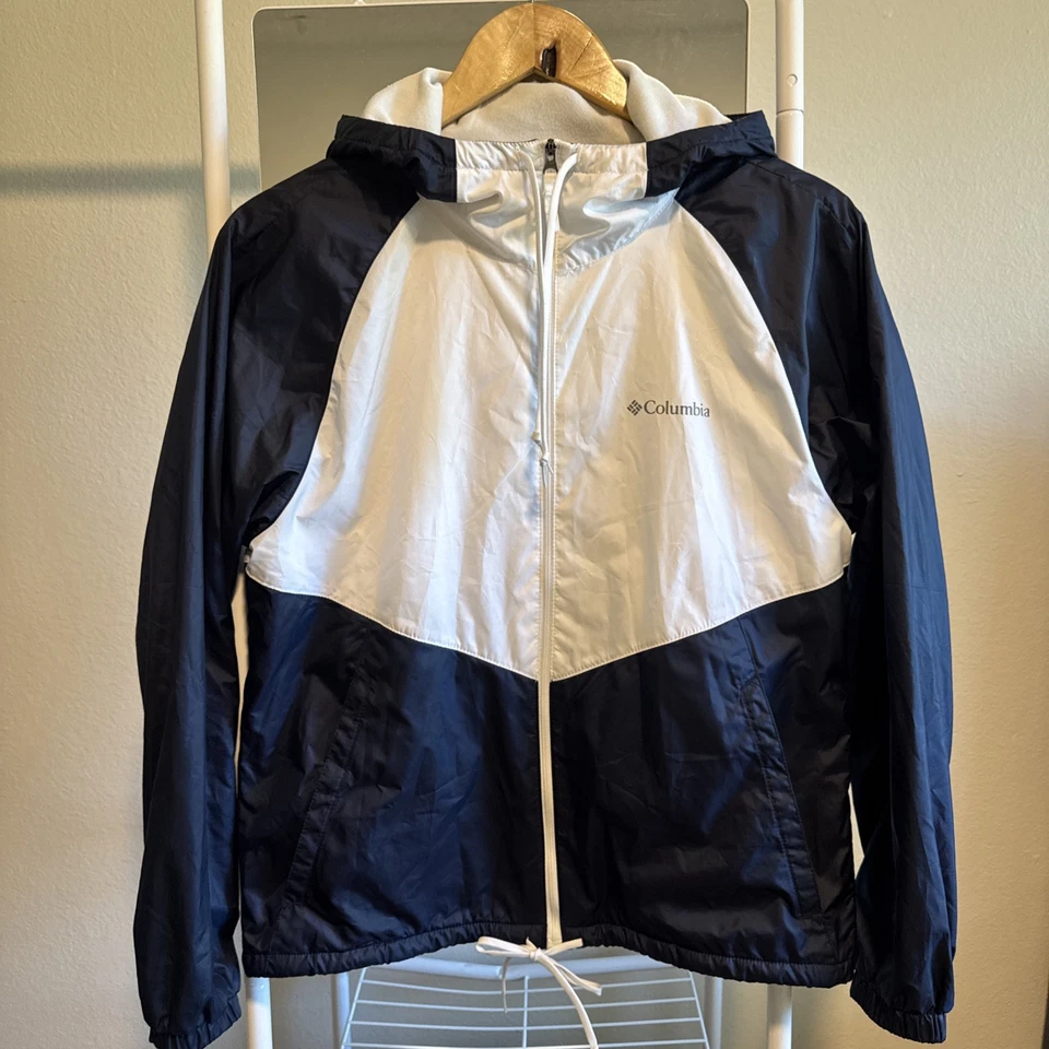 Chaqueta cortavientos Columbia para mujer con capucha cálida forrada de lana cremallera completa pequeña S Foto 1 de 3