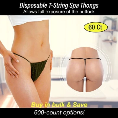 Tanga spa desechable de 60 piezas para mujer con cuerda en T para bronceado en aerosol (DP108x5) Foto 1 de 4