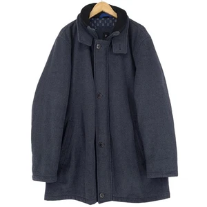 Pierre Cardin Abrigo Hombre Chaqueta Invierno Mezcla Lana Azul Al9 Talla 58 - Imagen 1 de 8