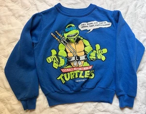Vintage 1990 Mirage Studios TMNT Ninja Turtles Graphic Sweatshirt Size 3/4t - Picture 1 of 8