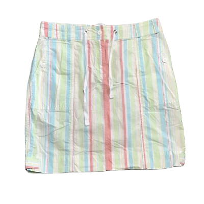 Saia reta Jones New York ~ Tamanho 10 ~ Multicolor ~ Listras ~ Acima do joelho - Imagem 1 de 4