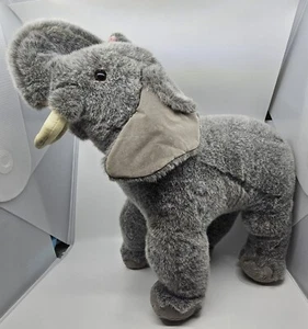 Vintage Douglas Kuscheltier Elefant riesig 25 Zoll Plüsch 1990 Leder umwickelt Stoßzähne - Bild 1 von 18