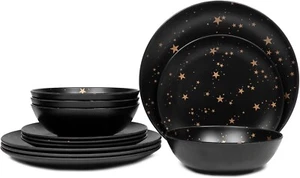 New Melamine Dinnerware Set 12Pcs Unbreakable Dinner Plates And Bowls Set AU - Picture 1 of 7