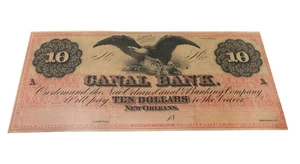 Uncirculated Bank Note New Orleans LA Canal Bank 10 Dollars Obsolete Bank Note - Picture 1 of 24