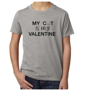 My Cat Is My Valentine Kid's Shirts, Valentine T-Shirts, Funny Kid's Shirts! - Picture 1 of 8