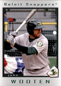 2013 Beloit Snappers Grandstand #30 John Wooten Goldsboro North Carolina NC Card