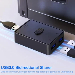 Usb3.0 Switch 2-Port Kvm 2in1 Out 1in2 Out Drucker Tastatur Maus Usb2.0 Sharer - Afbeelding 1 van 16