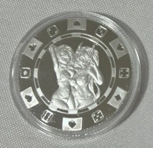 Naughty Anime 1 Oz .999 Fine Silver Art Round Coin, "Sexy Devil Ladies" - Picture 1 of 2