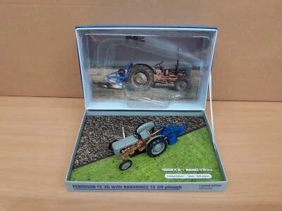 UNIVERSAL HOBBIES UH7126 FERGUSON FE35 WITH RANSOMES TS59 PLOUGH SET 1.32 SCALE  - Image 1 of 4