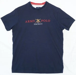 Hackett Army Polo Team Navy Blue Cotton T-Shirt Men's L - Picture 1 of 5