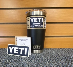 Brand New Black YETI Rambler 20 oz Tumbler with Magslider Lid - Picture 1 of 3