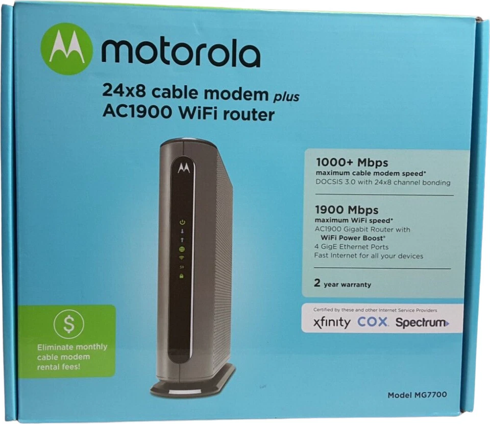 Motorola MG7700 AC1900 Dual-Band DOCSIS 3.0 Cable Modem Router