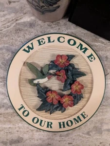 Big Sky Carvers "Welcome To Our Home" 17 Inch Custom Hummingbird Door Hanger - Picture 1 of 9