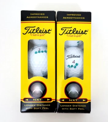 Titleist NXT 距离柔软感觉低旋转高尔夫球 2 - 3 包 6 球 — 第 1/4 张图片