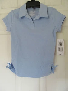 NWT Girl's IZOD light Blue Stretch schoolwear short sleeve polo shirt sz XS 4/5 - Picture 1 of 7